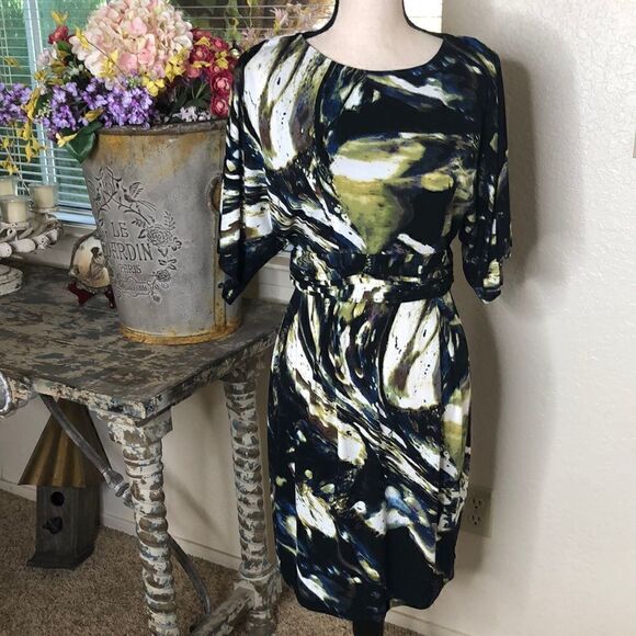 Taylor  Celestial Spacecore Fitted Sheath Dress - Picture 1 of 14
